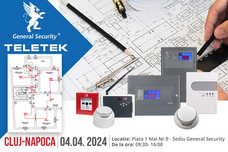 Invitație la evenimentul de prezentare a sistemelor de detecție și avertizare incendiu, marca TELETEK – Cluj-Napoca, 4 aprilie 2024