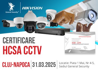 Invitație la evenimentul de certificare HCSA CCTV Hikvision – Cluj-Napoca, 31 martie 2025