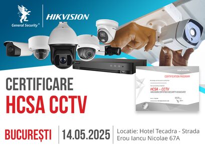 Invitație la evenimentul de certificare HCSA CCTV Hikvision – Bucuresti, 14 mai 2025