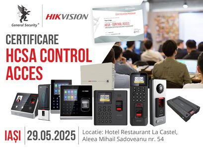 Invitație la evenimentul de certificare HCSA –Control acces Hikvision – Iasi, 29 mai 2025