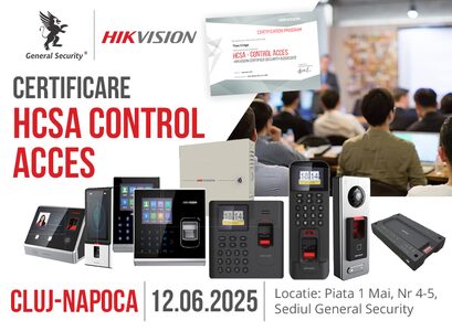 Invitație la evenimentul de certificare HCSA Control Acces Hikvision – Cluj-Napoca, 12 iunie 2025
