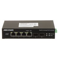 Switch industrial 4 porturi, HIKVISION DS-3T0506HP-E/HS, Extended PoE, Watchdog