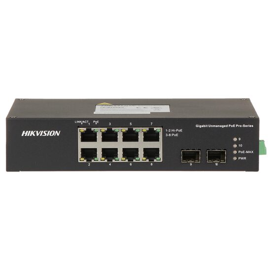 Switch industrial Layer 2, 8 Porturi, HIKVISION DS-3T0510HP-E/HS, Extended PoE, Watchdog
