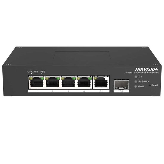 Switch Smart Managed 4 porturi, HIKVISION DS-3T1306P-SI/HS, Extended POE, Watchdog