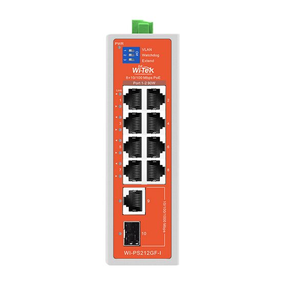 Switch industrial 8 porturi WI-PS212GF-I V2, Extended PoE, Watchdog