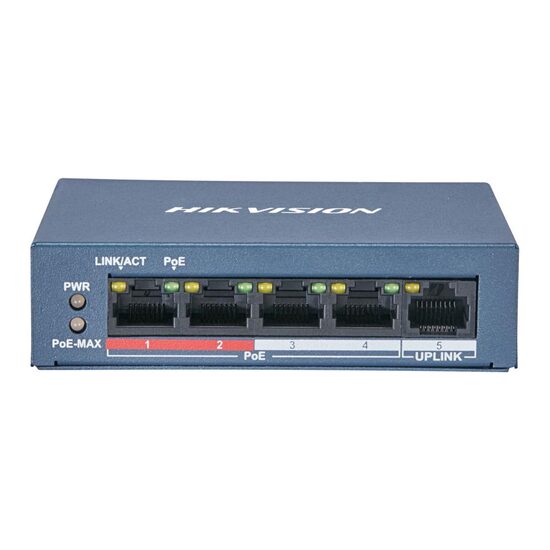 Switch Layer 2, 4 porturi HIKVISION DS-3E0105P-E/M (B), Extended POE
