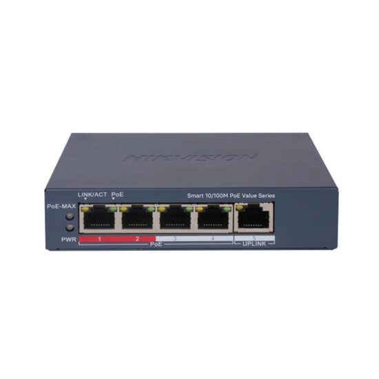 Switch Smart Managed 4 porturi HIKVISION DS-3E1105P-EI/M, Extended PoE, Watchdog