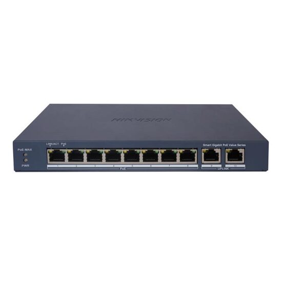 Switch Smart Managed 8 porturi HIKVISION DS-3E1510P-EI/M, Extended PoE, Watchdog