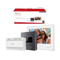 Kit videointerfon pe 2 fire HIKVISION DS-KIS704EY/Aluminum