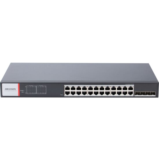Switch Smart Managed 24 porturi HIKVISION DS-3T1528HP-SI-24P4F(O-STD)/No Power, Extended PoE