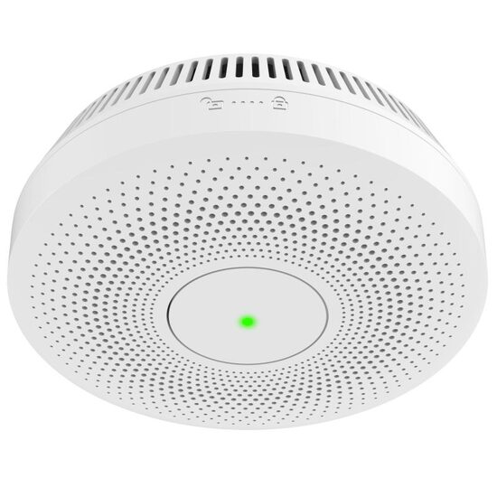Detector fum standalone wireless HF-S3E-R8, senzor incendiu alarma sonora, alimentare pe baterie, detectare rapida, siguranta locuinta, indicator LED, montaj tavan