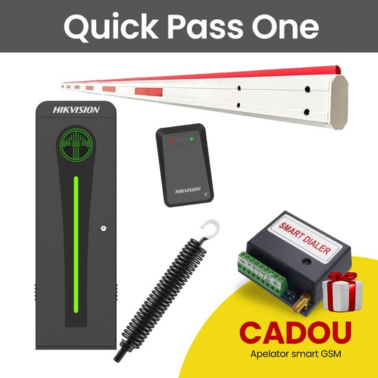 KIT Bariera Auto Quick Pass One + Comunicator GSM Cadou