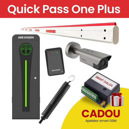 KIT Bariera Auto Quick Pass One PLUS + Comunicator GSM Cadou
