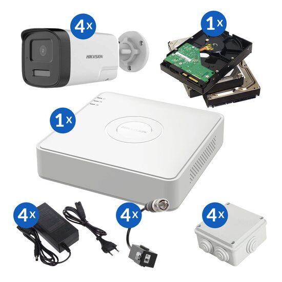 Sistem complet supraveghere video Turbo HD, 4 camere, rezolutie full hd, vedere nocturna