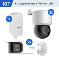 Kit Supraveghere Perimetrală 2x PTZ 2MP + 2x 8MP Panoramice + Switch 8 Porturi