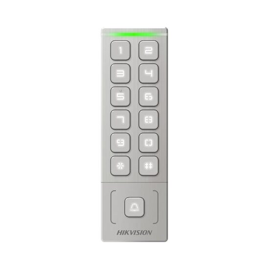 Terminal control acces Hikvision DS-K1T809EWX, recunoastere card si cod PIN, RFID, montaj pe perete, ecran LCD, retea TCP/IP, sursa alimentare inclusa
